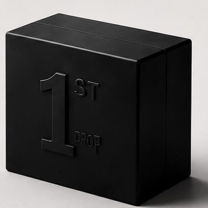 Three black objects on a light gray background: a block, a cotton plant, and a globe.